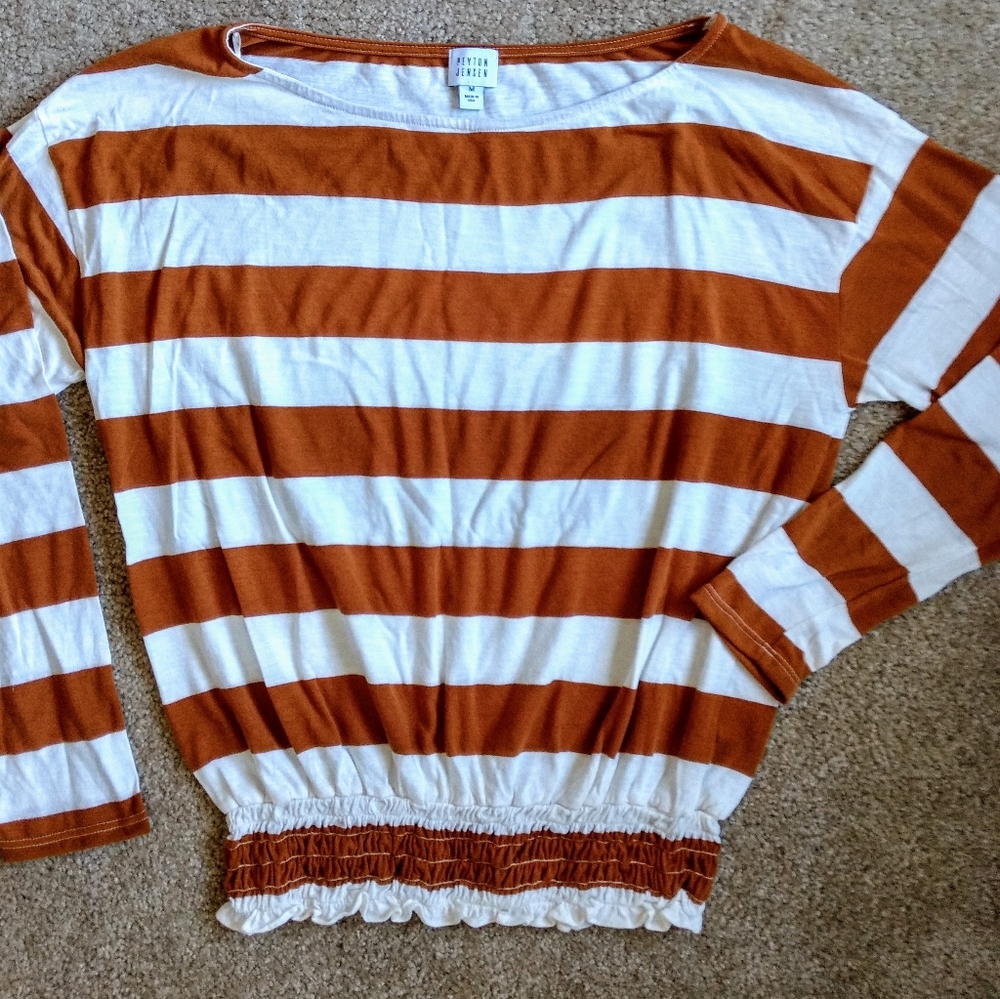 Peyton Jensen Boatneck Smocked Top